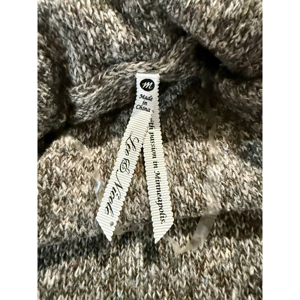 Leo & Nicole Womens Gray Cowl Neck Long Sleeve Knit Pullover Sweater - Picture 10 of 11